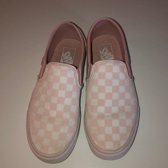 womens pink checkered vans
